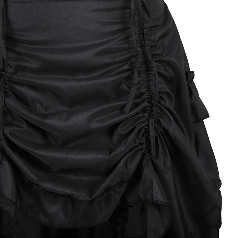 Zhitunemi Renaissance Costume Pirate Skirt: Steampunk Skirt Plus Size Corset Dresses - Renaissance Fairs & Medieval Festivals Black XL/2XL - Image 4